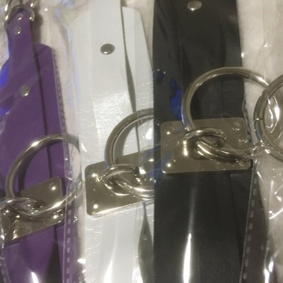 Vegan Leather Heavy Duty Collar - WHITE - Picture 2 of 5